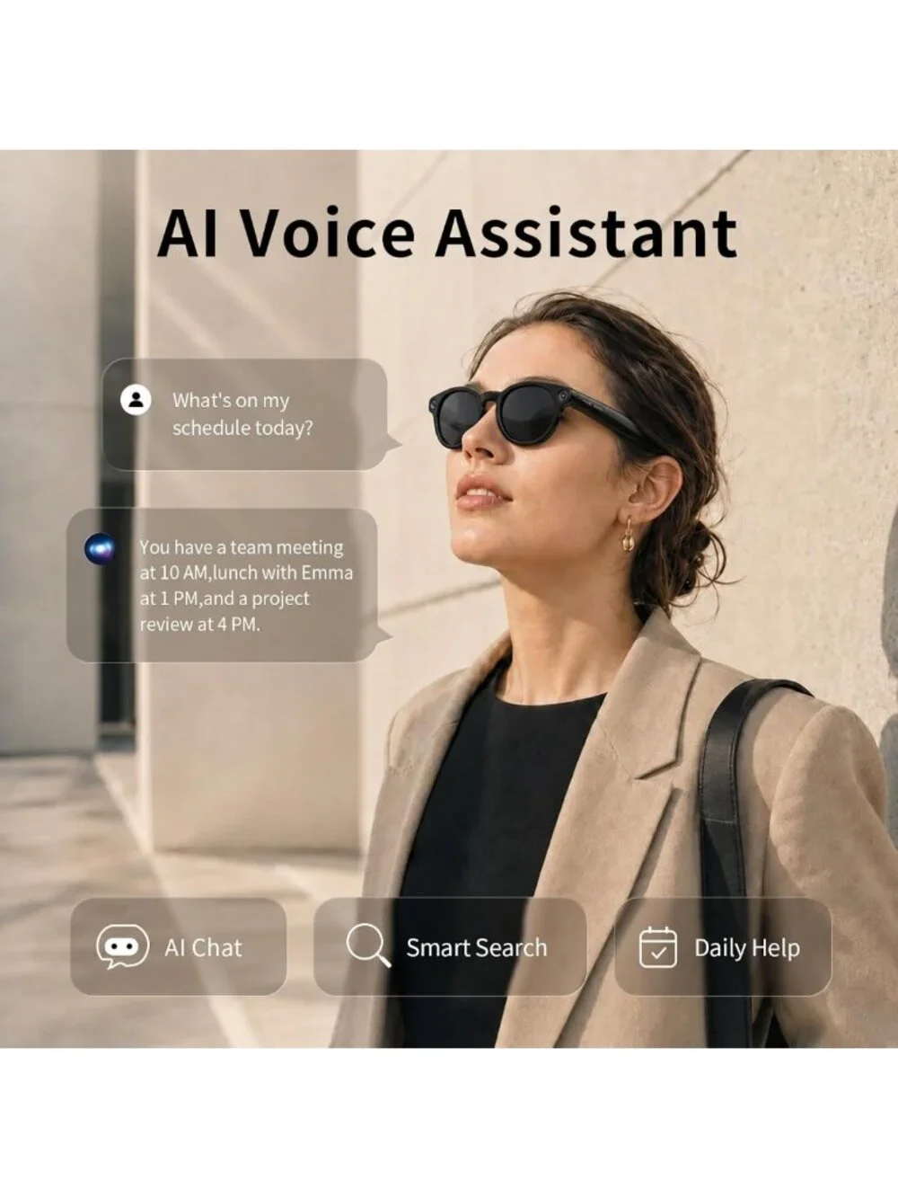 Smart Glasses with 8MP Camera & 4K Video | Bluetooth Audio, Voice Control